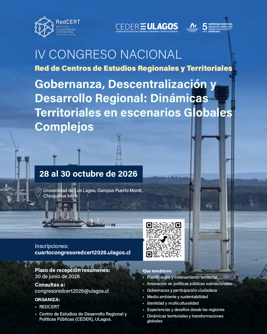 IV Congreso Nacional Red de Centros de Estudios Regionales y Territoriales: Gobernanza, Descentralización y Desarrollo Regional en Escenarios Globales Complejos