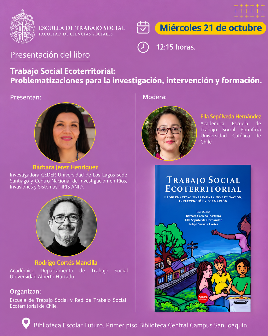 Investigadora CEDER participará en la presentación del libro “Trabajo Social Ecoterritorial”